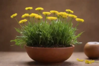 Planta de dandelión con propiedades medicinales mostradas junto con remedios herbarios tradicionales.