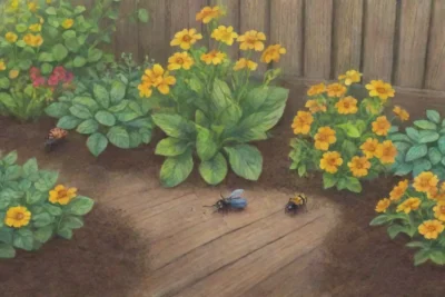 Un jardín vibrante y lleno de vida con flores