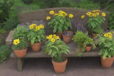Un jardín vibrante y lleno de vida con plantas