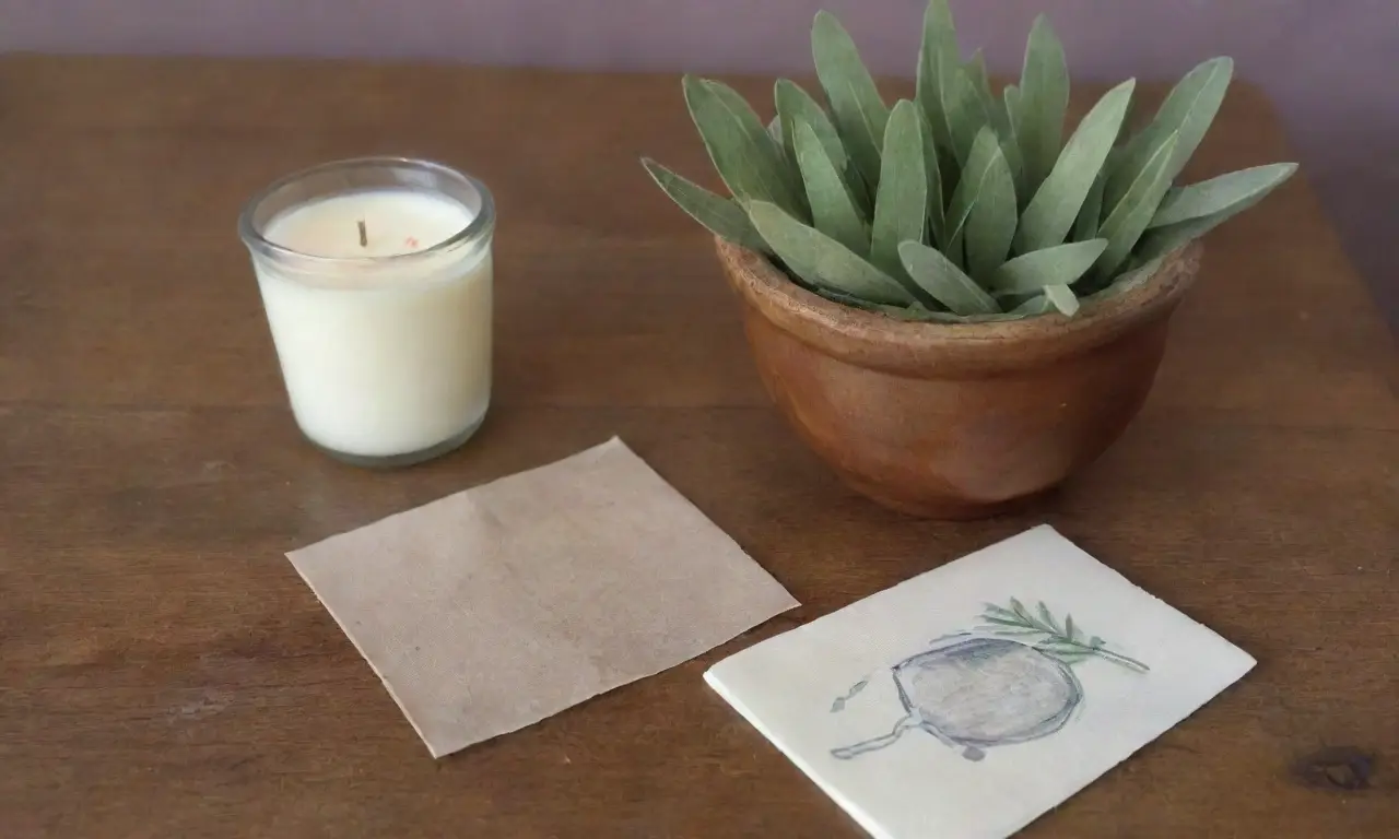 Un ambiente tranquilo y acogedor con elementos de salvia y naturaleza