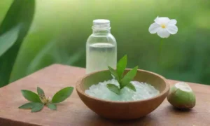 Un fondo verde vibrante con hojas tropicales