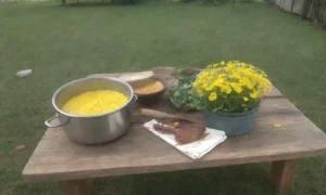 Un jardín soleado y acogedor con flores
