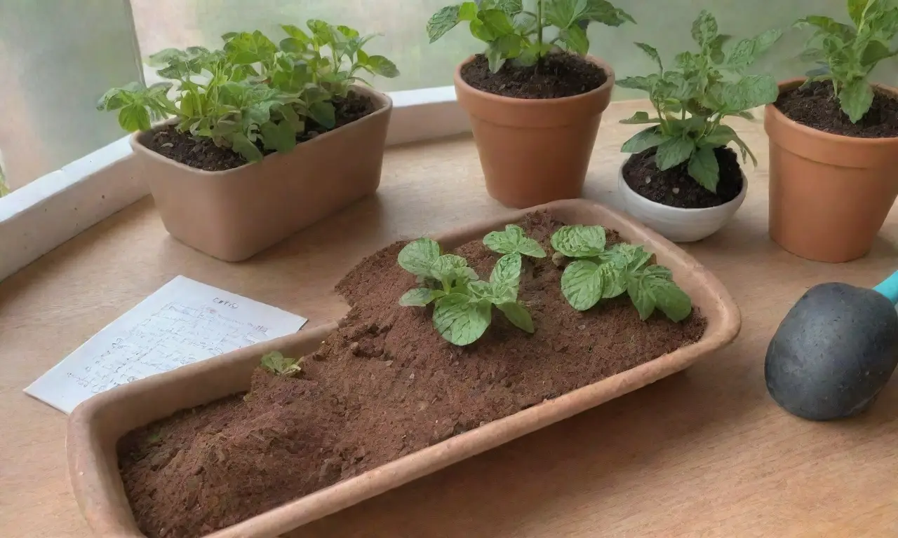 Un acogedor rincón de jardinería con semillas