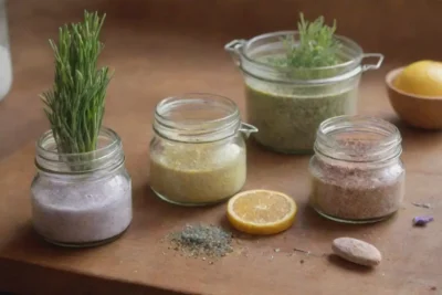 Un acogedor ambiente de cocina con frascos de aceite
