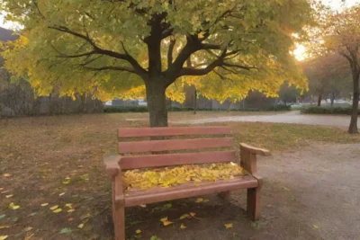Un sereno parque con un árbol de ginkgo