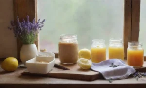 Una cocina cálida y luminosa llena de ingredientes naturales y utensilios encantadores