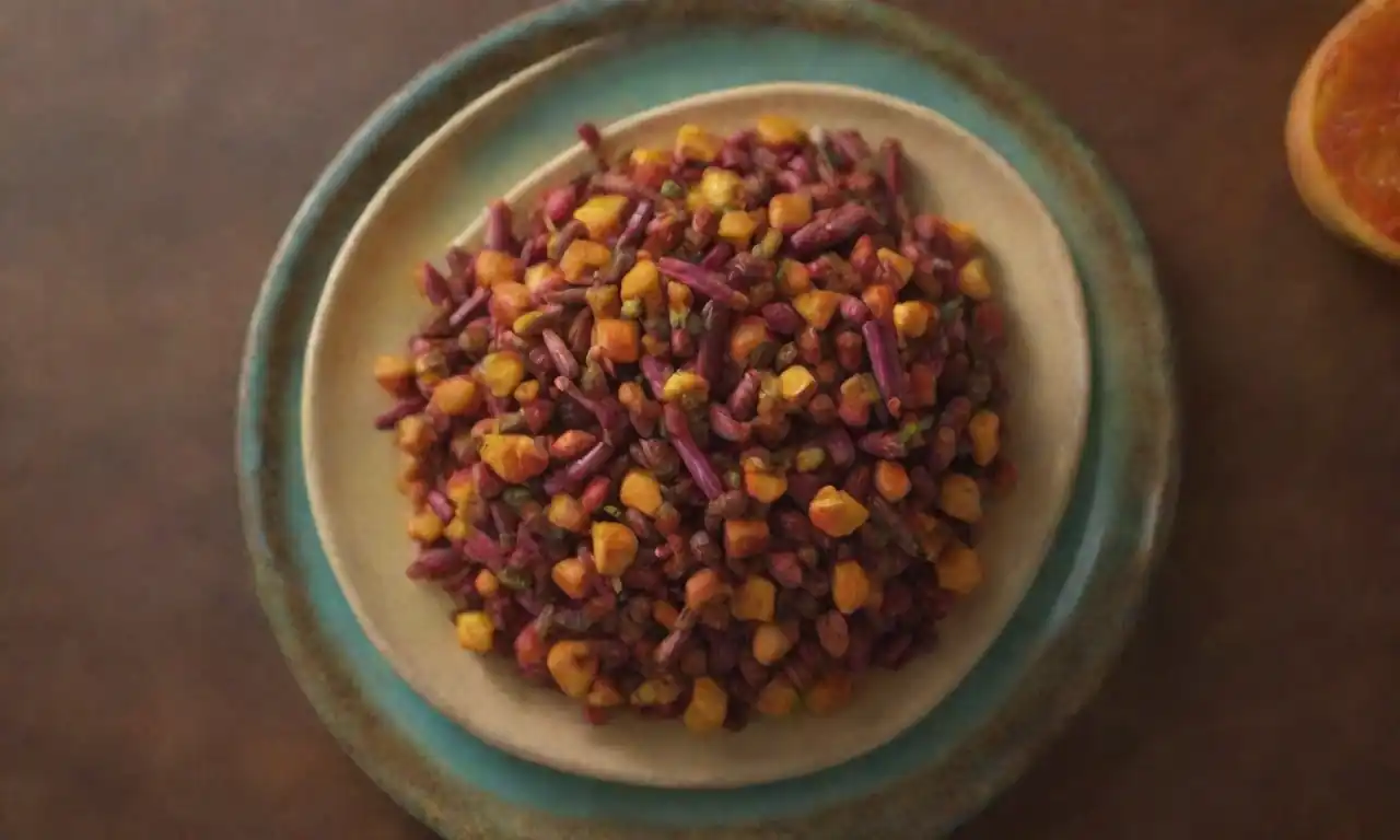 Un plato colorido de platos saludables con clavos como ingrediente clave.
