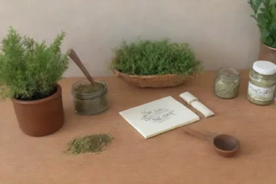 Un rincón acogedor y natural lleno de hierbas