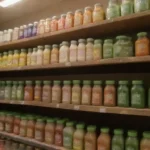 Varios productos de aloe vera en estantes de una tienda