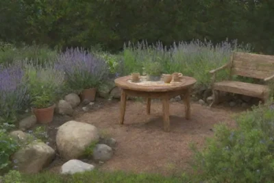 Un jardín sereno lleno de hierbas