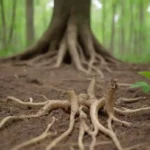Comparación de raíces ginseng cultivadas y ginseng silvestre en un entorno natural.
