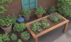 Un jardín vibrante y armonioso lleno de hierbas frescas