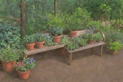 Un jardín vibrante y sereno lleno de vida y armonía