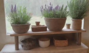 Un rincón acogedor con estantería de madera