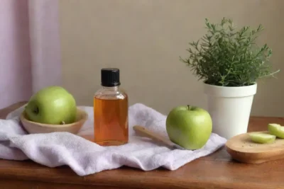 Un sereno baño decorado con manzanas