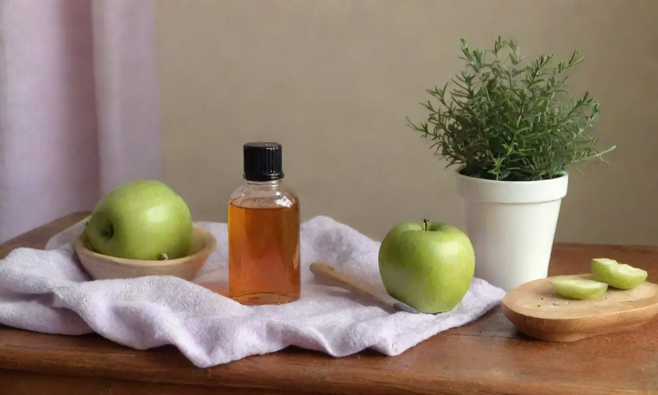 Un sereno baño decorado con manzanas