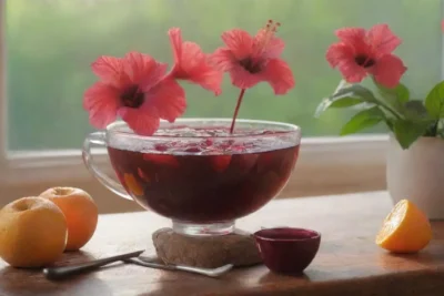 Un ambiente sereno con flores de hibisco