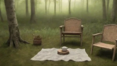 Un tranquilo bosque con sauces