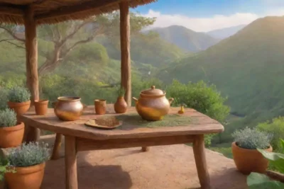 Un paisaje sereno con maca