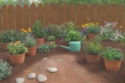 Un jardín vibrante y caótico lleno de colores