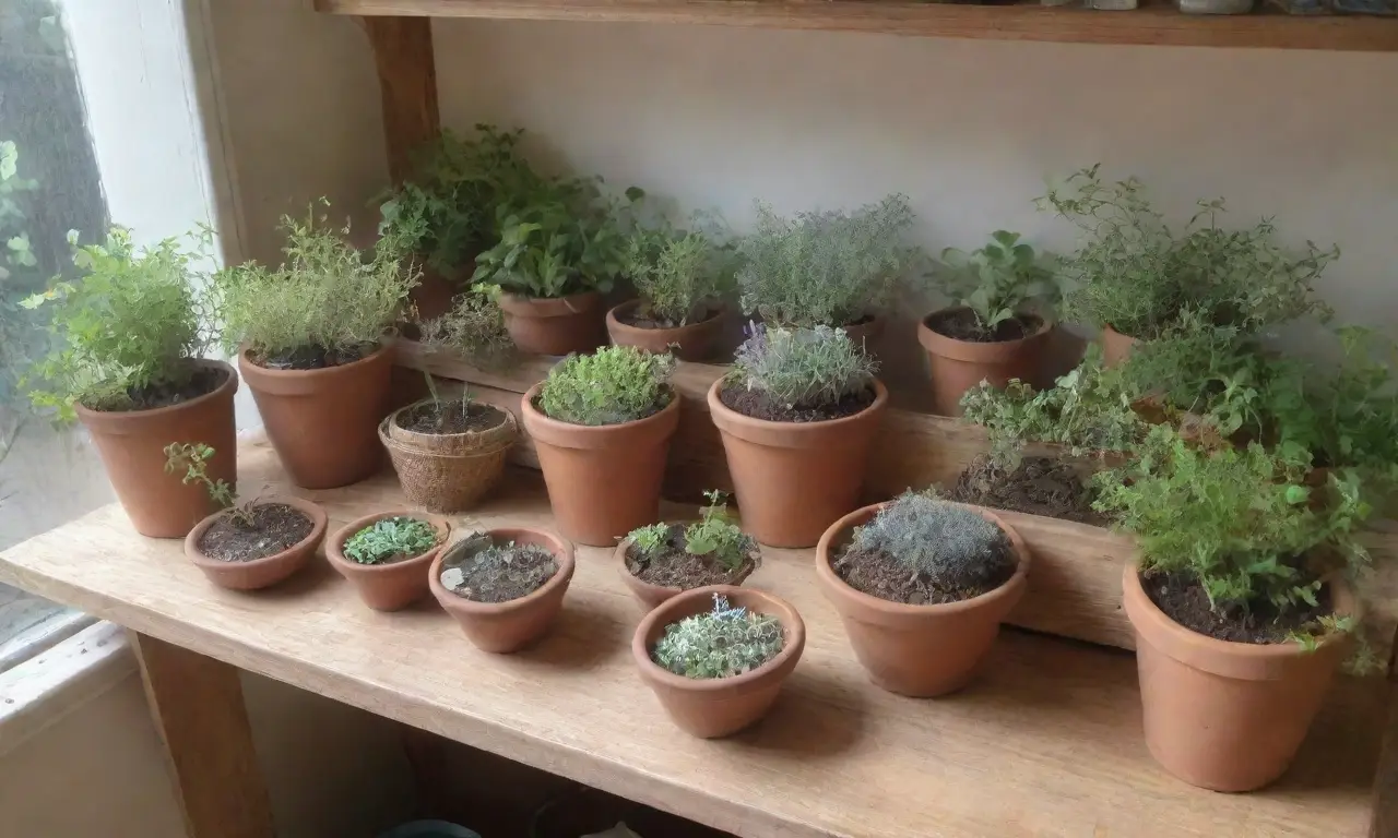 Un acogedor rincón natural lleno de plantas, hierbas y aromas relajantes