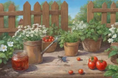 Un jardín vibrante con plantas verdes