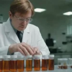 Análisis científico extractos de equinacea en un laboratorio con muestras y equipos.