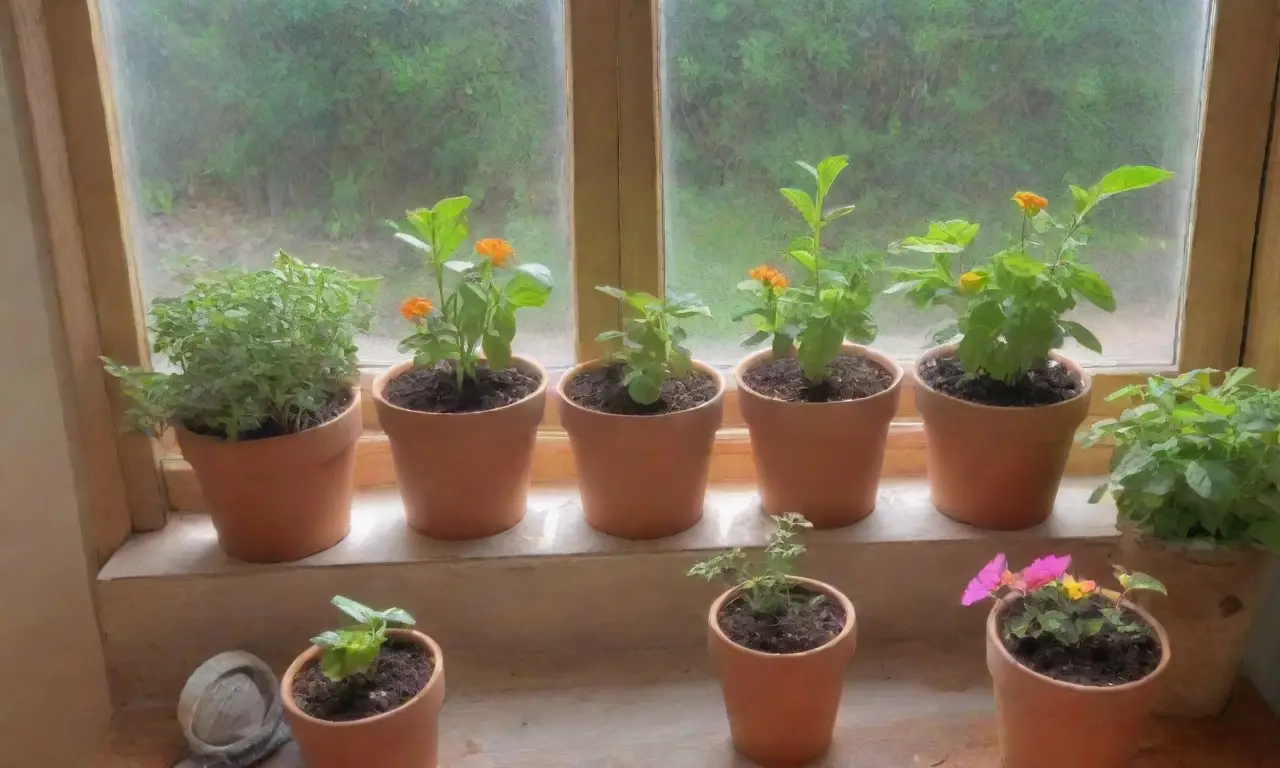 Un rincón acogedor lleno de plantas vibrantes y aromas naturales