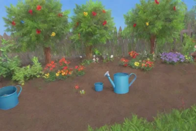 Un alegre jardín lleno de vida y risas infantiles