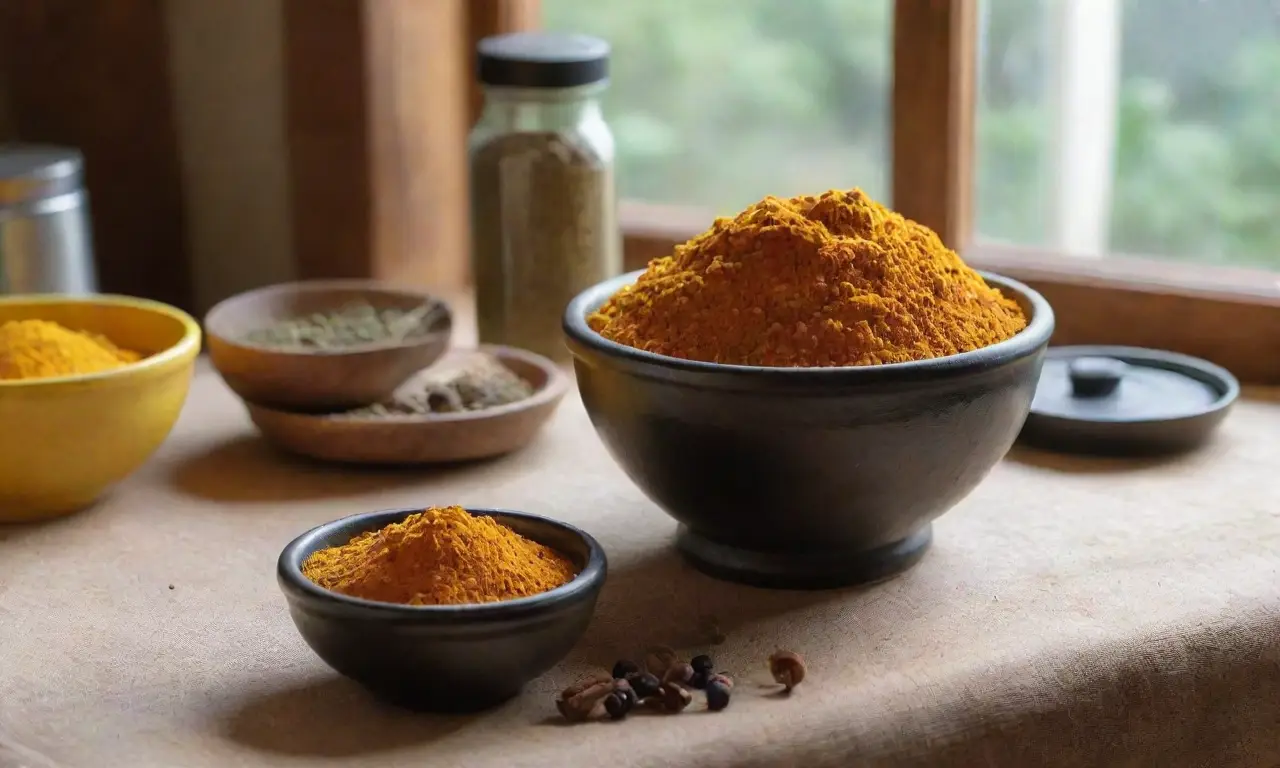 Especias vibrantes en un acogedor ambiente de cocina