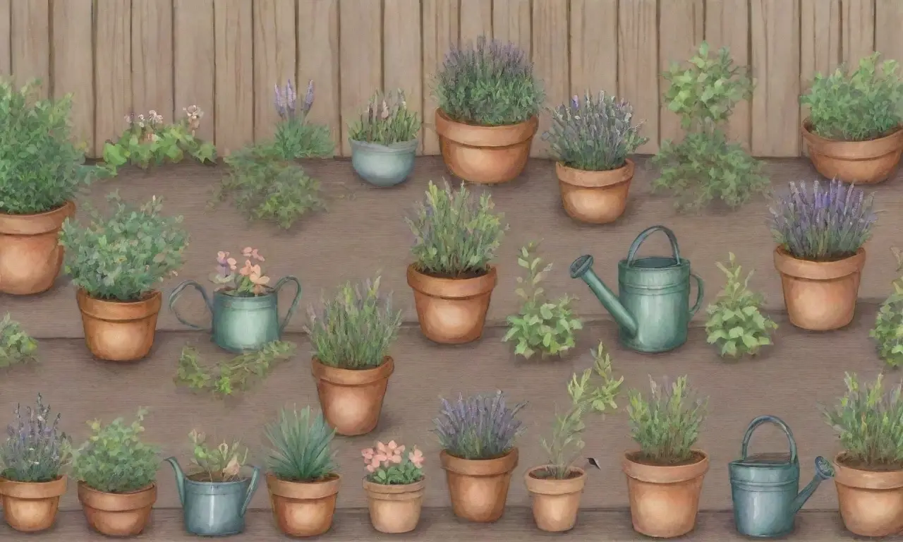 Un jardín vibrante y acogedor lleno de plantas, flores y vida
