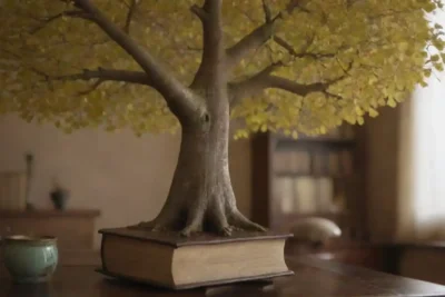 Un árbol de ginkgo biloba rodeado de referencias culturales populares