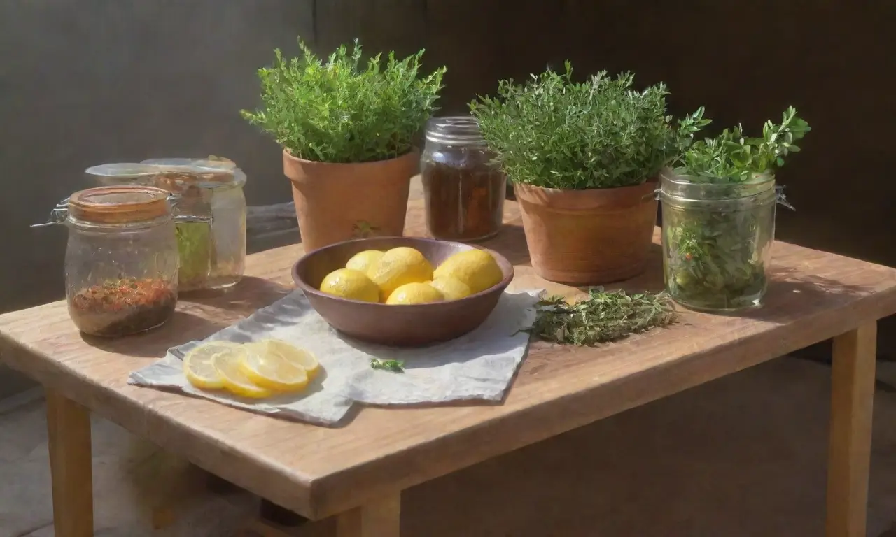 Un acogedor rincón de cocina con hierbas frescas