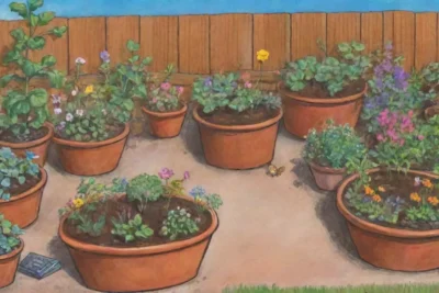 Un jardín vibrante y tranquilo lleno de plantas