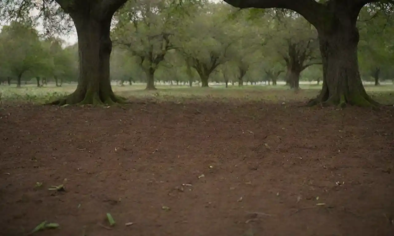 Un campo con perales en diferentes tipos de suelos
