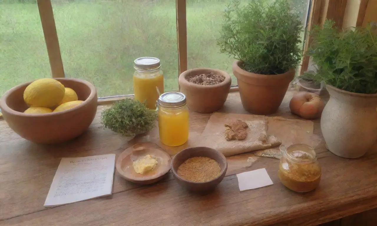 Una acogedora cocina rústica llena de ingredientes frescos y un ambiente cálido