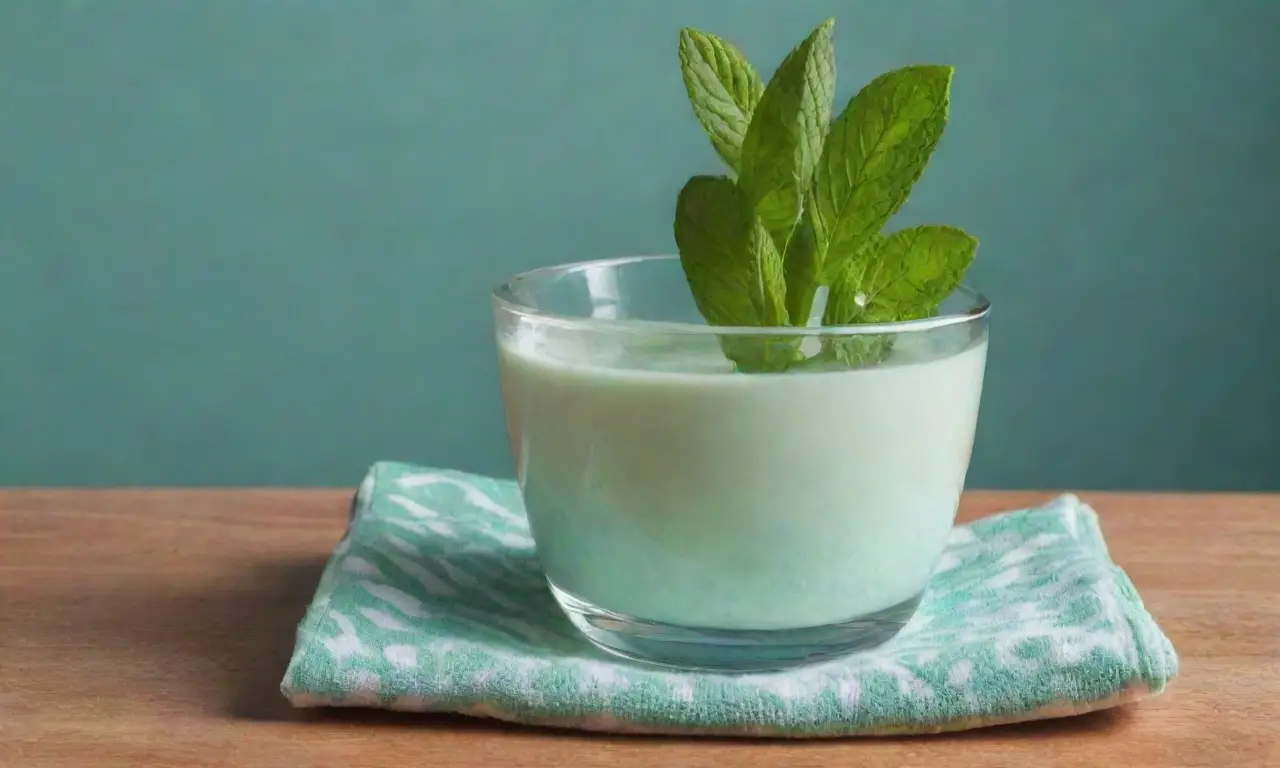 Un ambiente sereno y fresco con un bol de menta y detalles coloridos