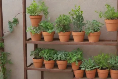 Un jardín vibrante y acogedor lleno de plantas