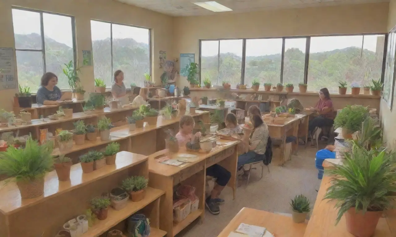 Un aula vibrante llena de luz, curiosidad y conexión con la naturaleza