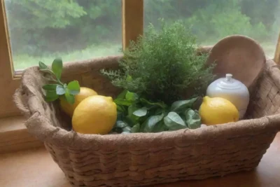 Un rincón acogedor de cocina lleno de hierbas frescas