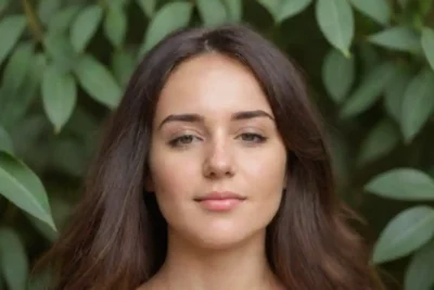 Hojas de eucalipto y aceite esencial junto al cabello sano y brillante.