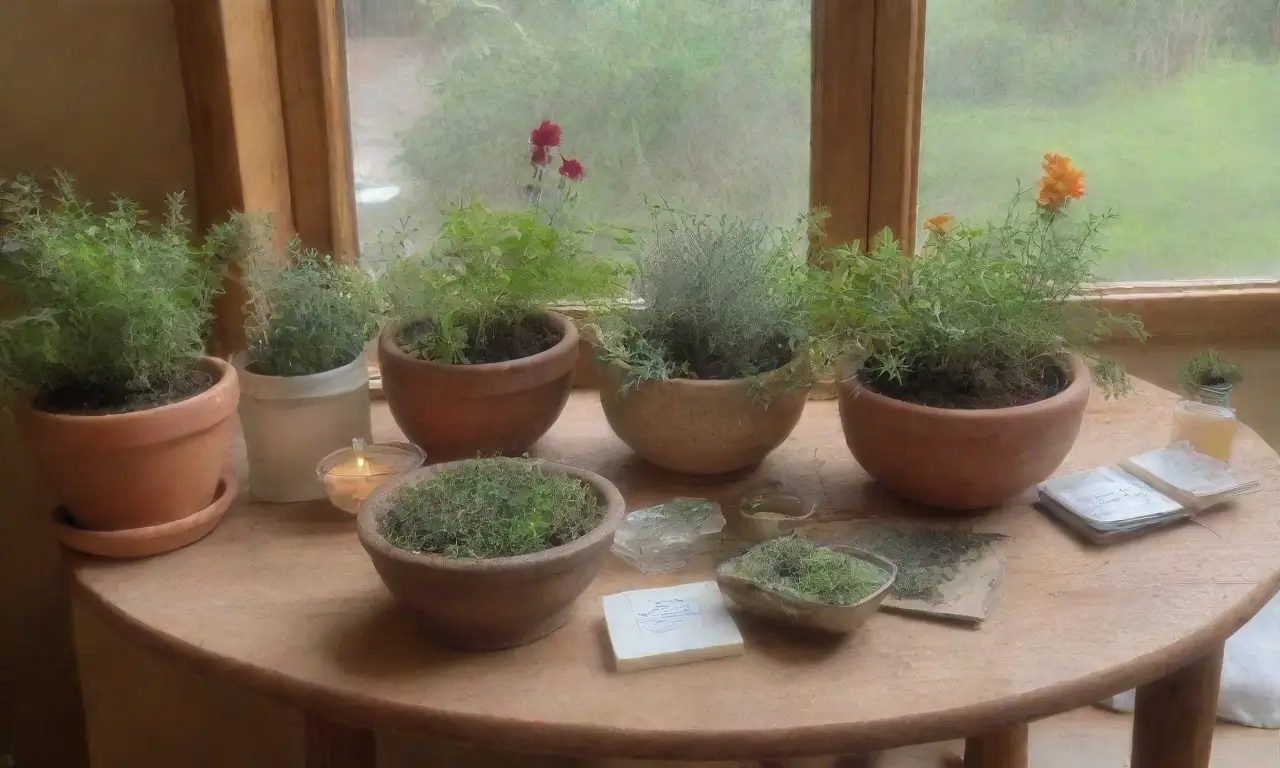 Un ambiente sereno y acogedor lleno de plantas
