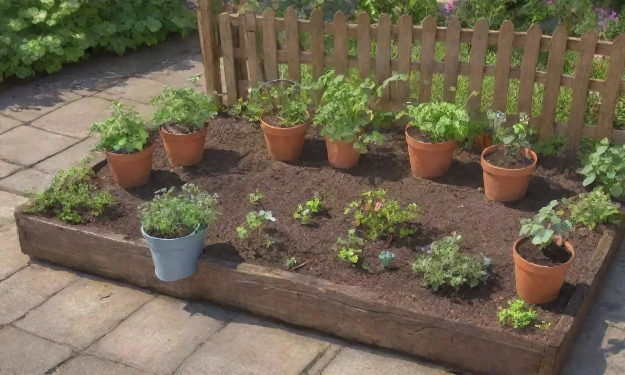 Un sereno jardín vibrante y lleno de vida
