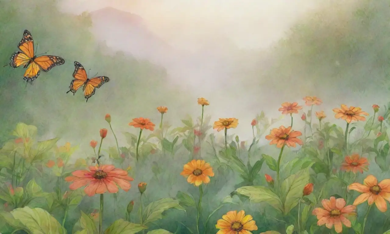 Un jardín vibrante y sereno, lleno de vida y armonía con la naturaleza