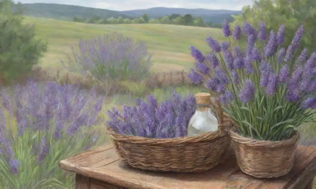 Un sereno campo de lavanda con flores, aromas y un ambiente acogedor
