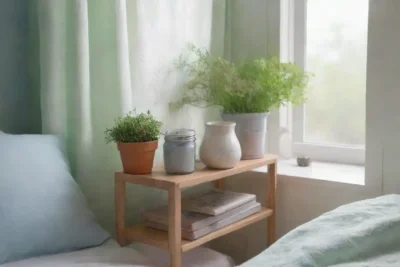 Una habitación serena con paredes pastel