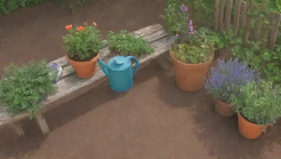 Un hermoso jardín lleno de plantas
