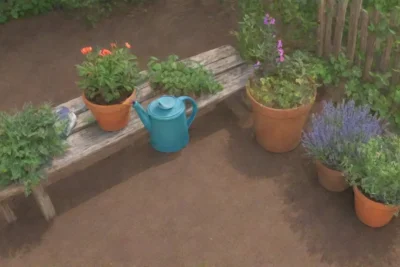 Un hermoso jardín lleno de plantas